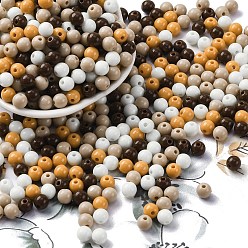 Черный Непрозрачные акриловые бусины, круглые, чёрные, 5~5.5x5.5~5.8x5.5~5.8 мм, отверстие : 1.5 мм