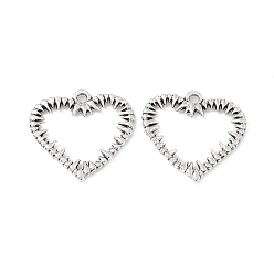 Античное Серебро Сплавочные подвески тибетского стиля, шипастое сердце, античное серебро, 24x24.5x1.5 мм, отверстие : 2 мм