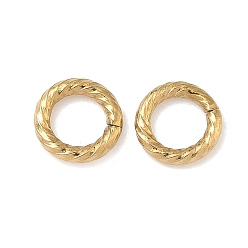 Золотой 304 нержавеющей стали связывающий кольца, текстурированное круглое кольцо, ионное покрытие (ip), золотые, 8x1.5 мм, внутренний диаметр: 5 мм
