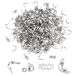 Нержавеющая Сталь Цвет 260шт 304 наконечники бортов из нержавеющей стали, Калотте заканчивается, крышка раскладушки, цвет нержавеющей стали, 8x4 мм, отверстие : 1.2 мм