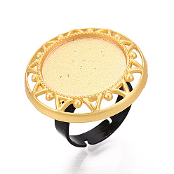 Золотой Основание-кольцо из сплава и железа с вращающимся подносом, плоская круглая подкладка для изготовления колец для снятия тревожности, золотые, 26 мм, внутренний диаметр: 17 мм, Размер лотка: 18 мм