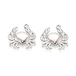 Нержавеющая Сталь Цвет 304 подвески-крабы из нержавеющей стали, цвет нержавеющей стали, 20.5x20x2 мм, отверстие : 1.5 мм