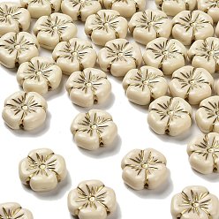 Фора Прозрачные акриловые бусины, цветок, золотой металл обвитыми, оранжевые, 19.5x19.5x7 мм, отверстие : 1.8 мм, Около 230 шт / 500 г