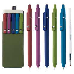 Mixed Color 5Pcs Plastic Gel Pen, with 5Pcs Plastic Ballpoint Pen Refills, Office & School Supplies, Mixed Color, 146x10x14mm