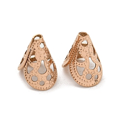 Розовое Золото Ионное покрытие (IP) полый 304 шариковый конус из нержавеющей стали, розовое золото , 12x10.5 мм, отверстие : 1.5 мм, внутренний диаметр: 9 мм