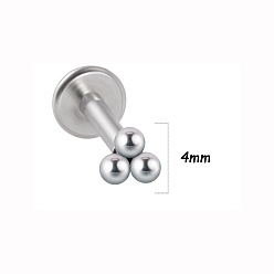 Нержавеющая Сталь Цвет 316l хирургическая нержавеющая сталь и g23 титановые серьги для хряща, лабреты с внутренней резьбой, цвет нержавеющей стали, 6 мм, штифты : 1.2 мм, Кулон : 4 мм