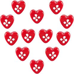 Red 12Pcs Handmade Lampwork Beads, Heart, Red, 15~16x18x8~9mm, Hole: 2mm. 12pcs/box