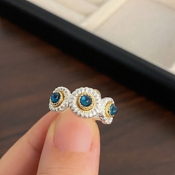 Серебро Регулируемые манжеты из сплава смолы для женщин, цветок, серебряные, внутренний диаметр: регулируемый