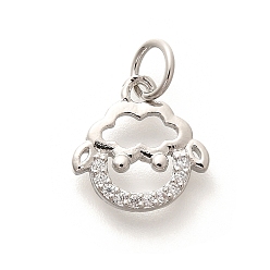 Овца Стойка металлическая латунная микропрофилированная кубическая циркония подвески, долговечный, без свинца и без кадмия, знаки зодиака амулеты, с целью перехода в кольце, овца, 11x11x2 мм