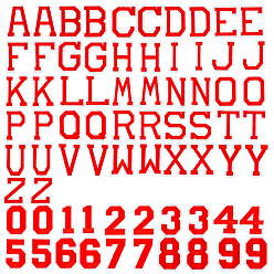 Красный Компьютеризированная вышивка ткань железа на патчи, аксессуары для костюма, аппликация, буква ~ z & число 0~9, красные, 72 шт / пакет