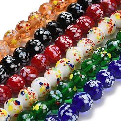 (52) Непрозрачная лаванда Бусы лэмпворк ручной работы, круглые, разноцветные, 10 мм, отверстие : 2.8 мм, около 40 шт / нитка, 13.19'' (33.5 см)