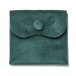 Темный Голубой Бархат ювелирных пакеты, подарочные пакеты для ювелирных изделий с кнопкой, для хранения колец, ожерелья, сережек, браслета, квадратный, темные голубые, 7x6.9x0.2 см