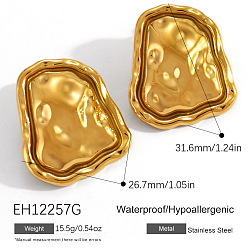 Золотой 304 из нержавеющей стали серьги, самородки, золотые, 31.6x26.7 мм