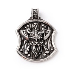 Antique Silver Tibetan Style 304 Stainless Steel Pendants, Antique Silver, 49x36x5.5mm, Hole: 7.5x5mm