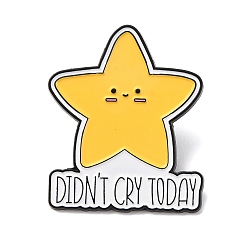 Звезда Эмалевые булавки, булавки для лацканов из сплава для одежды рюкзака, чёрные, не плачь сегодня, звезда, 32x26 мм