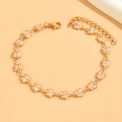 Белый Браслеты на ногу в стиле бохо с латунной эмалью и бабочками, золотые, белые, 8-1/4 дюйм (210 мм)