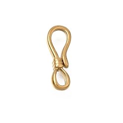 Plaqué 18K Or Véritable 304 inoxydable fermoirs crochet en acier, réel 18 k plaqué or, 12x4x2mm, Trou: 3x1.5mm