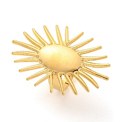 Солнце 304 регулируемые кольца из нержавеющей стали для женщин, золотые, солнце, внутренний диаметр: 17 мм