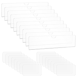 Прозрачный Акриловые настенные держатели для именных табличек, рамка-держатель для вывески с клейкой лентой, прямоугольные, прозрачные, 203x50x5 мм