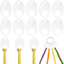 Oval 3 сумки акриловые нити намотки доски, с кольцами на петлях из железа с вкладными листами из ПК, для вышивки крестиком, хлопчатобумажной нитью, рукоделием, сделай сам, для хранения шитья, овальные, 1 мм