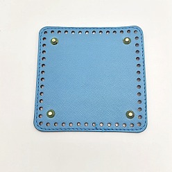 Небесно-голубой Дно сумки из искусственной кожи, со сплавочной фурнитурой, для самостоятельного изготовления вязаной крючком сумки, голубой, 150x150 мм