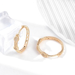Золотой Латунные серьги-кольца из прозрачного кубического циркония, стойки покрытие, долговечный, без свинца и без кадмия, кольцо, золотые, 21x4 мм