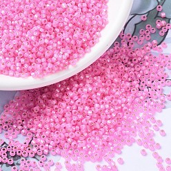 (RR574) Dyed Lilac Silverlined Alabaster Миюки круглые бусины рокайль, японский бисер, 11/0, (rr 574) окрашенный в сиреневый серебристый алебастр, 11/0, 2x1.3 мм, Отверстие : 0.8 мм , около 5500 шт / 50 г