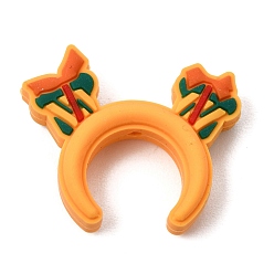 Box Silikonperlen, Fokalperlen, Stirnband mit Ohr, Gold, Geschenkkarton, 28x34x9 mm, Bohrung: 2 mm