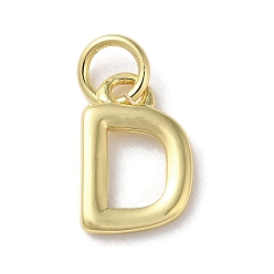 Letter D Acumular colgantes de chapado de latón, sin plomo y cadmio, larga duración plateado, real 18 k chapado en oro, letra d, 11.5x7.5x1.5 mm, agujero: 3.2 mm