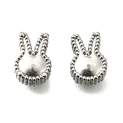 Кролик 304 из нержавеющей стали разделительные бусины, цвет нержавеющей стали, кролик, 7x5x3.5 мм, отверстие : 1.8 мм