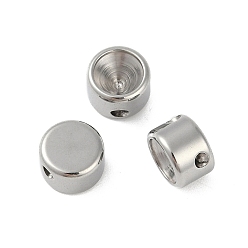 Нержавеющая Сталь Цвет Не тускнеет 304 бусины из нержавеющей стали, плоско-круглые, цвет нержавеющей стали, 8x5 мм, отверстие : 1.2 мм