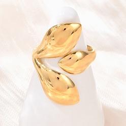 Золотой Капля 304 открытые манжеты из нержавеющей стали, золотые, размер США 9 (18.9 мм)