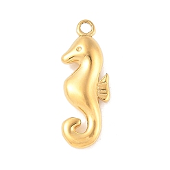 Sea Horse 304 подвески из нержавеющей стали, ионное покрытие (ip), реальный 14 k позолоченный, морской конек, 16.5x6x2.5 мм, отверстие : 1.2 мм