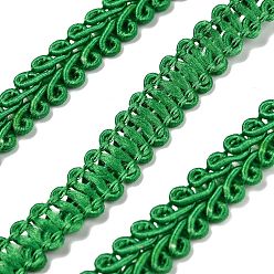Green Polyester Braided Lace Trim, Sewing Centipede Lace Ribbon, for Clothes Accessories and Curtains Accessories, Green, 1/4 inch(8mm)