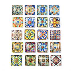 (52) Непрозрачная лаванда 20 стеклянные кабошоны шт., квадратный, разноцветные, 25x25x6.5 мм