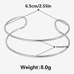 Нержавеющая Сталь Цвет 304 двухслойные браслеты-манжеты из нержавеющей стали для женщин, цвет нержавеющей стали, внутренний диаметр: 2-1/2 дюйм (6.5 см)