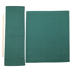 чирок Замена стула тканью холста, с 2 деревянными палочками, на кресло директора, сиденье и спинка кресла для макияжа, зелено-синие, 480x380x1~2 мм