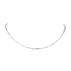 Нержавеющая Сталь Цвет Ожерелья с цепочкой из латуни, цвет нержавеющей стали, 17.32~17.56 дюйм (440~446 мм)