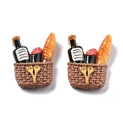 Food Симпатичная мини-серия еды из смоляных кабошонов, красное вино, 31x23.5x8.5 мм