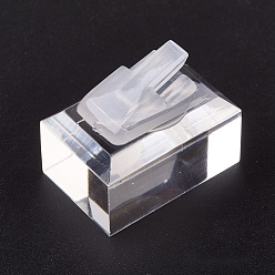 Clear Plastic Ring Displays, with Organic Glass, Jewelry Display, Clear, 3.6x2.45x3cm