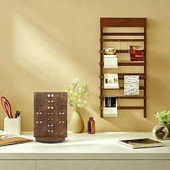 Седло Коричневый Подставки для сережек из дерева прямоугольной формы, держатель для органайзера для сережек, седло коричневый, 8.9x7.85x13.15 см