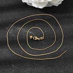 Золотой 1 мм, унисекс 304 цепочка из нержавеющей стали S-образной формы, регулируемые ожерелья-слайдеры, золотые, 19.88 дюйм (50.5 см)