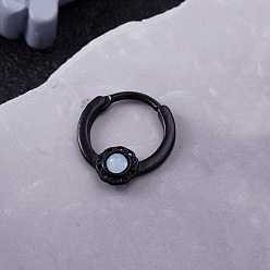 Круглые 316l Кольца для носа из нержавеющей стали с микропаве из кубического циркония, плоско-круглые, внутренний диаметр: 10 мм, штифты : 1.2 мм