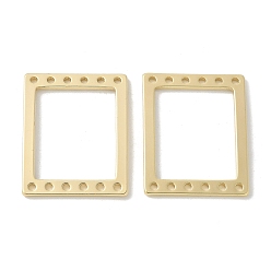 Настоящее золото 18K Латуни многожильных ссылки, без кадмия, без никеля и без свинца, прямоугольные, реальный 18 k позолоченный, 20x16x1.5 мм, отверстие : 1.1 мм