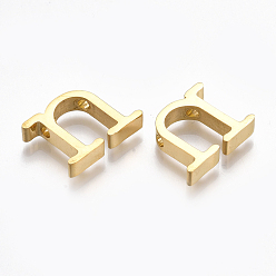 Letter N 304 Stainless Steel Pendants, Golden, Letter, Letter.N, 12x16x3mm, Hole: 1.8mm