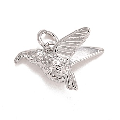 Платина Стойки обшивки латунные подвески, с прыжковых колец, долговечный, без свинца и без кадмия, птица, платина, 12.5x16x8 мм, Перейти кольцо: 4.6x0.8 мм, 3 мм внутренним диаметром