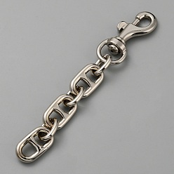 Платина Цепи расширения для сумок из сплава, с поворотными застежками сплава, платина, 11.8 см