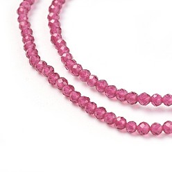 Camellia Transparent Glass Beads Strands, Faceted, Round, Camellia, 2mm, Hole: 0.5mm, about 164~182pcs/strand, 14.8~15.7 inch(37.5~40cm)
