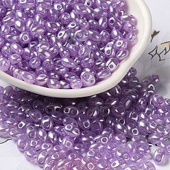 Purple Opaque ABS Beads, Double Hole, Oval, Purple, 6x4.5x3.3mm, Hole: 1.2mm, about 14516pcs/500g