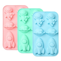 (52) Непрозрачная лаванда 1 набор 3 шт 3 цвета силиконовые формы серии астронавт, разноцветные, 22x12.5 см